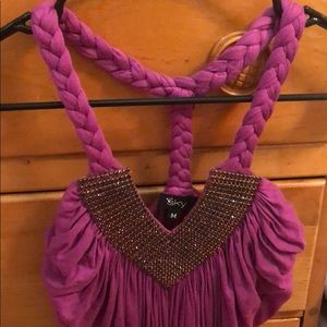 Decorative magenta top by Sky